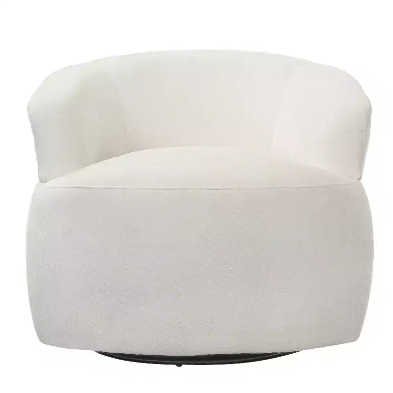 Fauteuil pivotant moderne avec cadre en bois et pieds en métal