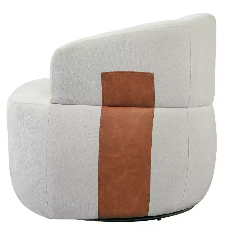 Fauteuil pivotant moderne avec cadre en bois et pieds en métal