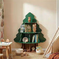 Étagère à Livres pour Enfants en MDF, 4 Niveaux, 12 Compartiments, Design Sapin de Noël et Écureuil