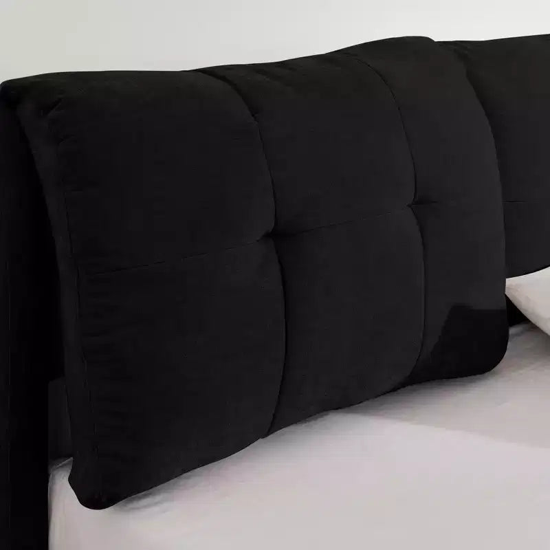 Cadre de lit plateforme de rangement Queen/King en chenille avec tête de lit douce