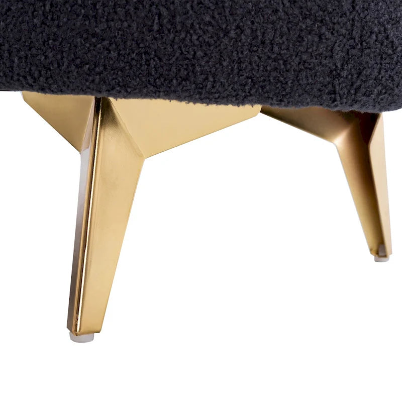 Teddy Fabric Storage Bench with Metal Legs, Multi-Functional Rectangular Storage Sofa Stool