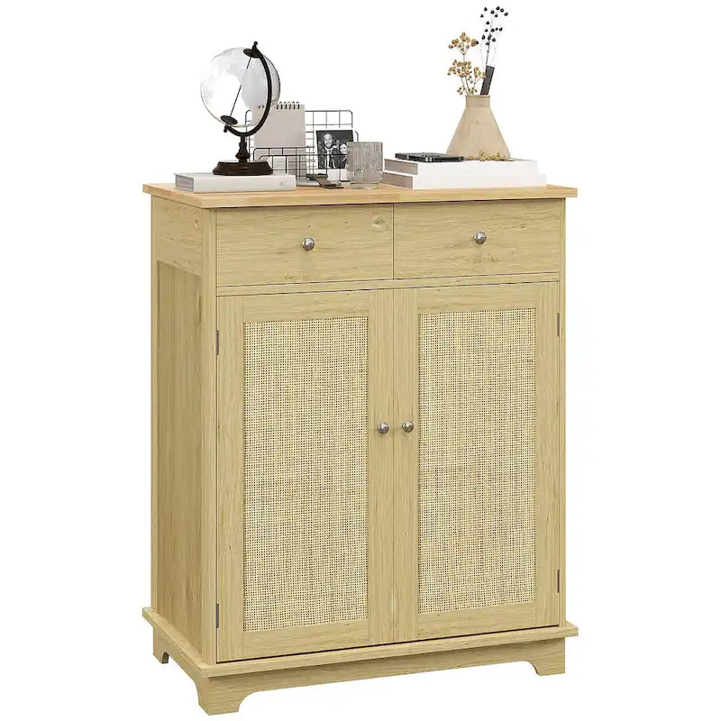 Modern Kitchen Storage Cabinet, Coffee Bar Cabinet with 2 Drawers, Doors and Adjustable Shelf