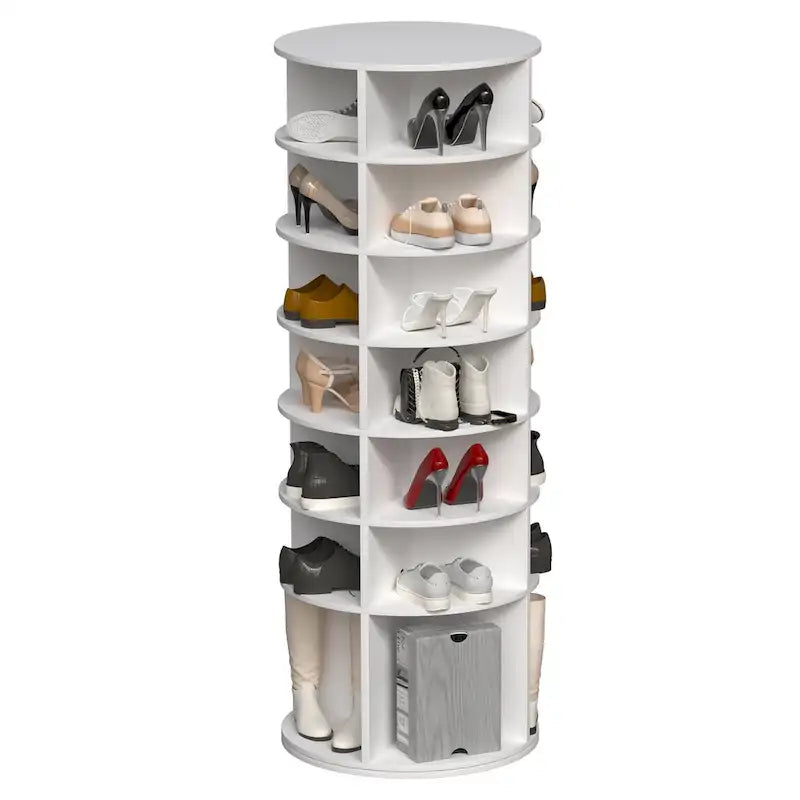 Rotating Shoe Rack Tower,7-Tier Shoe Rack,Free Standing 360Revolving Shoe Organizer,High Bottom Design,Fits 28 Pairs of Shoes
