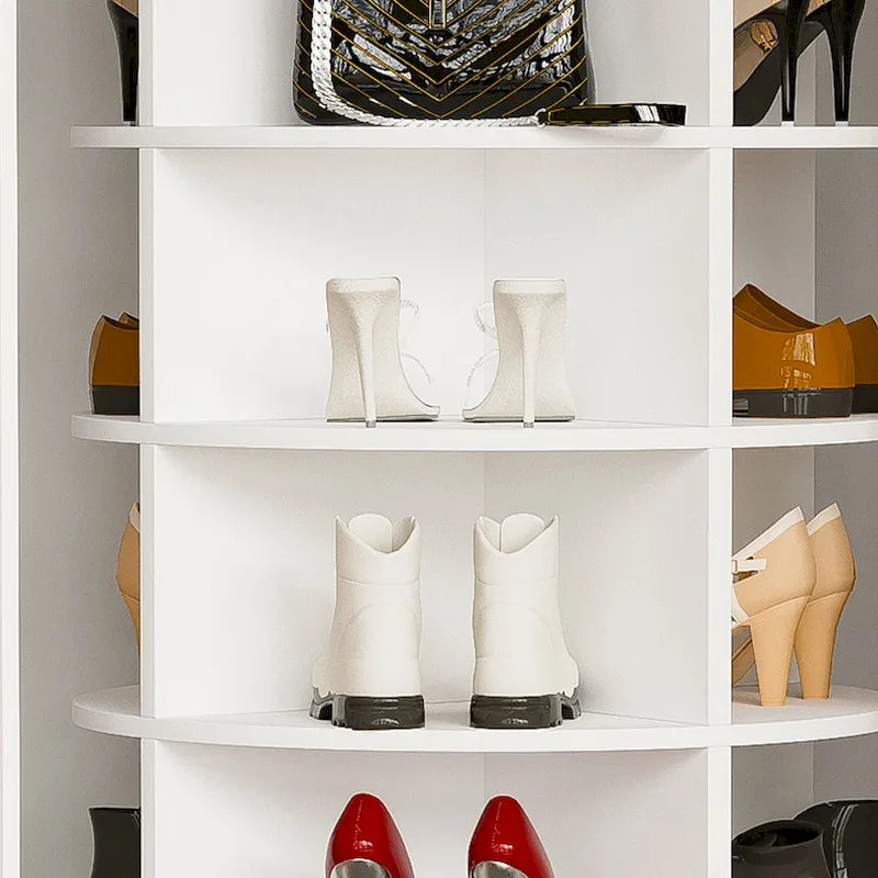 Rotating Shoe Rack Tower,7-Tier Shoe Rack,Free Standing 360Revolving Shoe Organizer,High Bottom Design,Fits 28 Pairs of Shoes