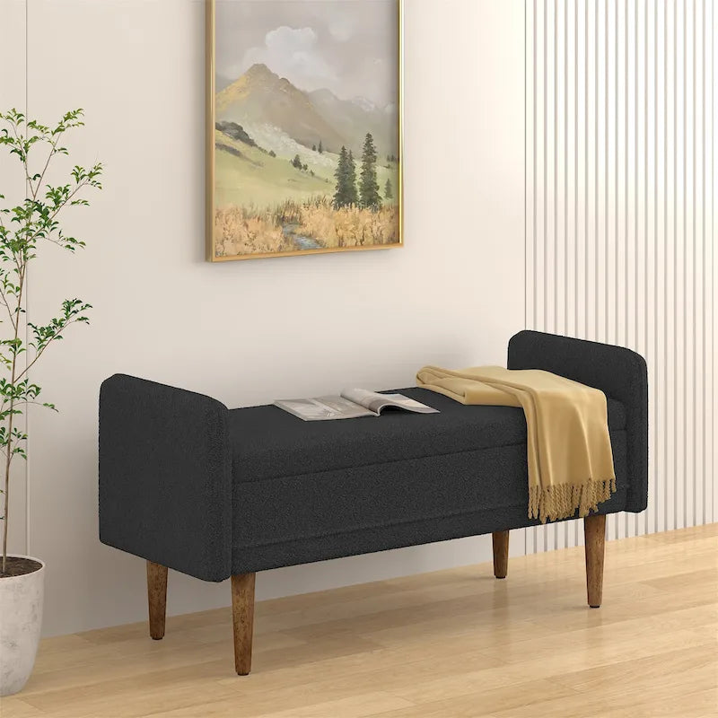 linen Fabric Storage Stool