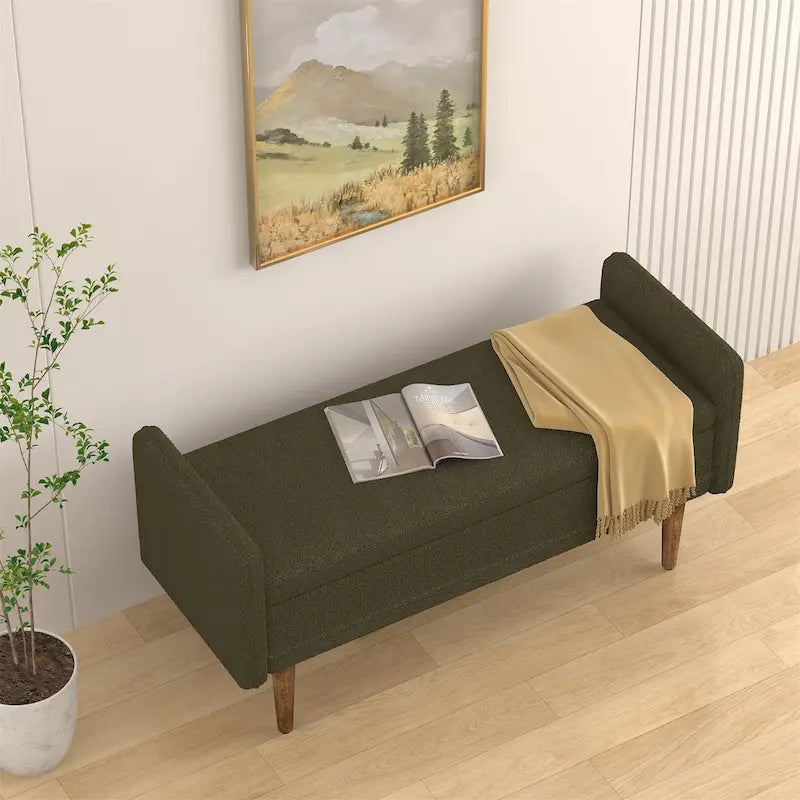 linen Fabric Storage Stool