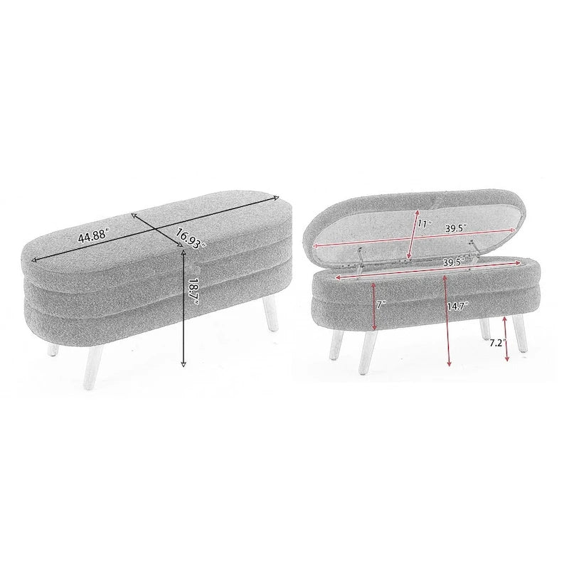 Velvet Fabric Storage Bench