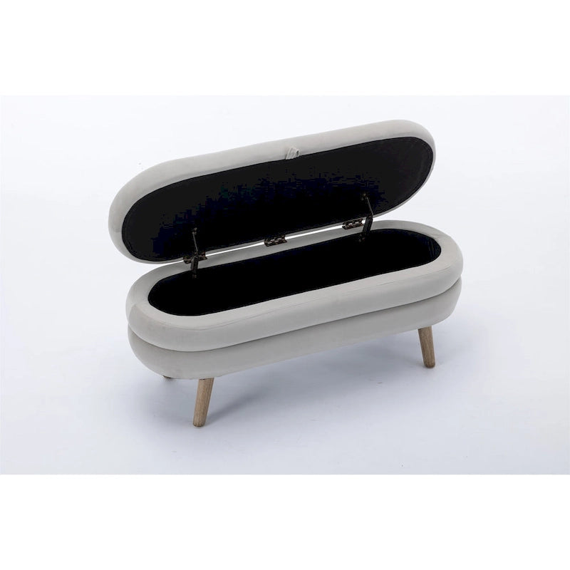 Velvet Fabric Storage Bench