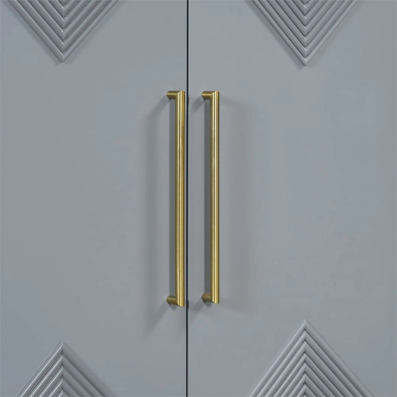 Wood 4-Door Cabinet with Metal Legs
