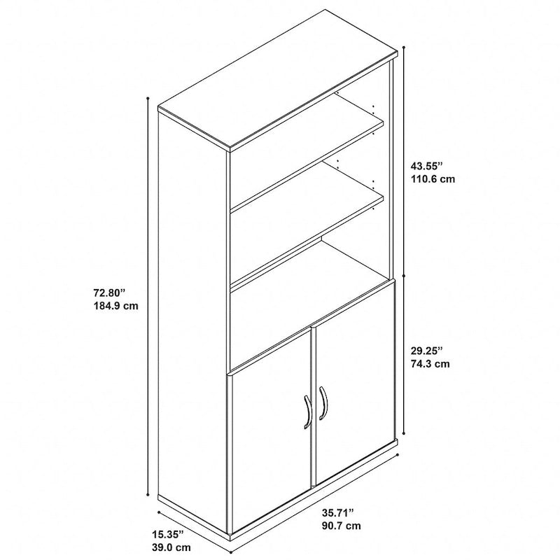 Series C 36W 5 Shelf Bookcase with Doors by Bush Business Furniture
