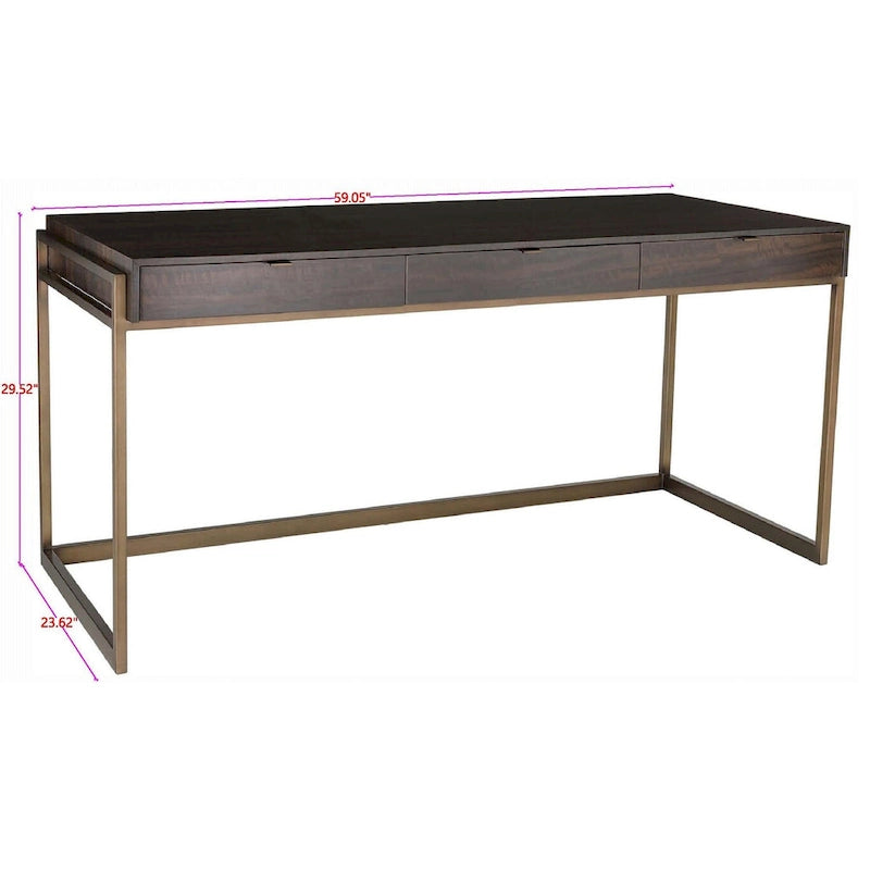 SAFAVIEH Couture Radunka 3-Drawer Smoked Eucalyptus Writing Desk