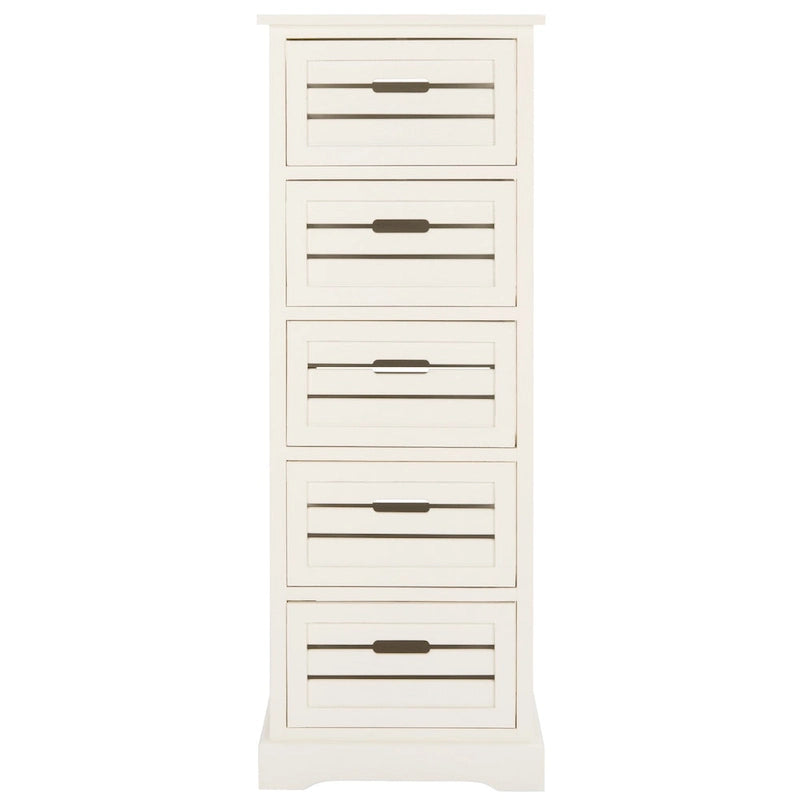 SAFAVIEH Cinda Storage 5-Drawer Cream Cabinet - 16.5 x 12.6 x 46.5 - 17Wx13Dx47H