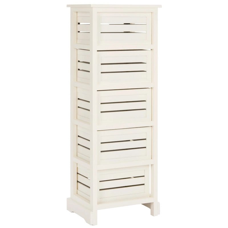 SAFAVIEH Cinda Storage 5-Drawer Cream Cabinet - 16.5 x 12.6 x 46.5 - 17Wx13Dx47H