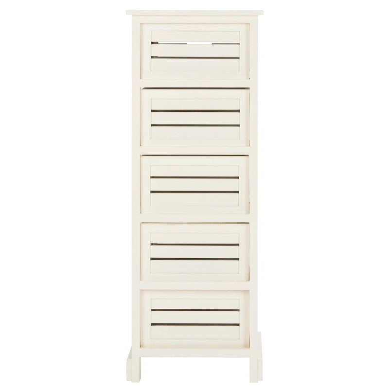 SAFAVIEH Cinda Storage 5-Drawer Cream Cabinet - 16.5 x 12.6 x 46.5 - 17Wx13Dx47H