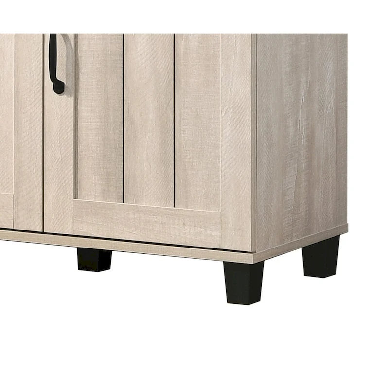 Corby 45 Dusty Gray Oak Finish 3-Door Shoe Cabinet