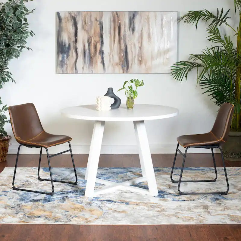Compact Dining Table and Chair Set Conversation Dining Table and Chair Sets with Metal Chairs Legs for Office Living Room
