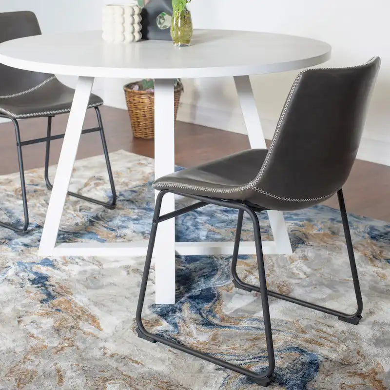 Compact Dining Table and Chair Set Conversation Dining Table and Chair Sets with Metal Chairs Legs for Office Living Room