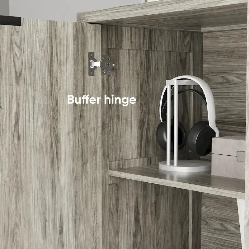 Modern Style Buffet Cabinet,Sideboard Buffet Cabinet With Storage,Storage Cabinet with 4 Diamond-shaped relief Doors