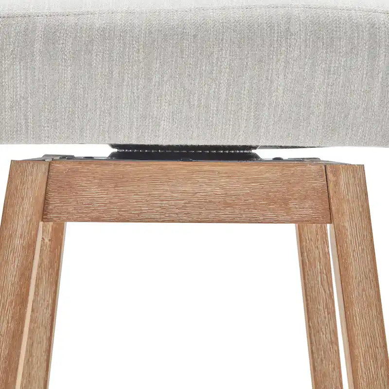 Roomfitters 33.25 Swivel Upholstered Counter Stools, Set of 2 Armless Bar Chairs with Rubberwood Frame and Footrest