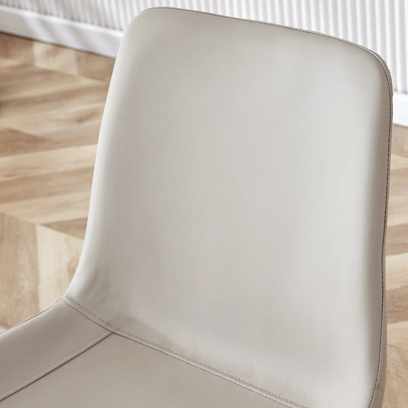 Dining Chair Set of 4, Family Dining Chair with Leather Backrest, Comfortable Kitchen Dining Chair with Extra Wide Cushion
