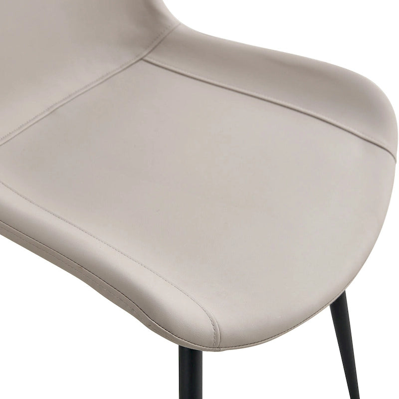 Dining Chair Set of 4, Family Dining Chair with Leather Backrest, Comfortable Kitchen Dining Chair with Extra Wide Cushion