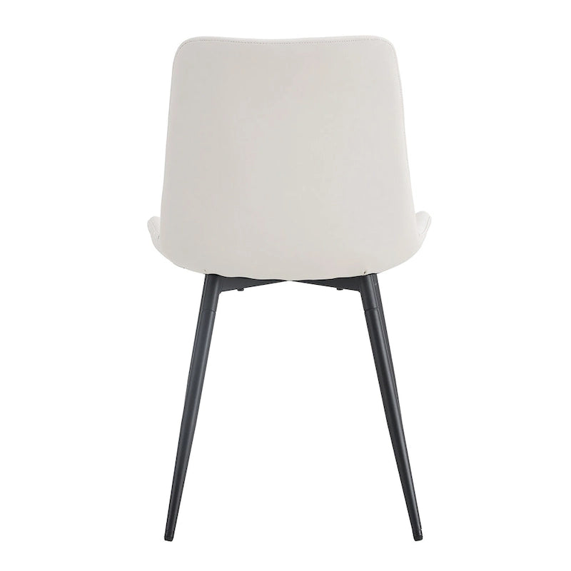 Dining Chair Set of 4, Family Dining Chair with Leather Backrest, Comfortable Kitchen Dining Chair with Extra Wide Cushion