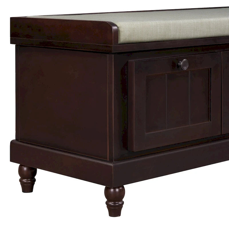 Shoe Bench with Lift Top Cushion Seat & Hidden Space, Entryway Shoe Storage Bench with 3 Drawers, Bedroom End of Bed Bench
