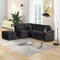 Linen 2 in 1 Pull Out sofa bed L-Shape Couch with Storage Ottoman and Cup Holder Sleeper Sofa Bed with Backrest and Pillows