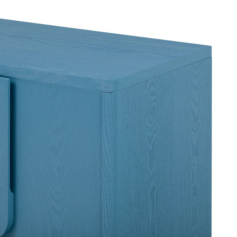 4-Door Buffet Cabinet with Storage, Wood Sideboard Cabinet with Unique Arc Handles and Adjustable Shelves for Dining Room