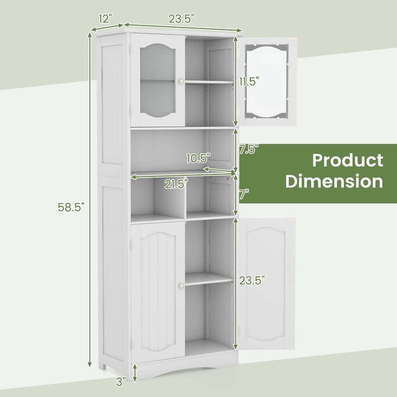 Costway 58.5 Tall Bathroom Storage Cabinet Freestanding Linen Cabinet - See Details