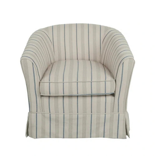 Accent Swivel Chair, Modern Round Barrel Back, Soft White Gray Fabric