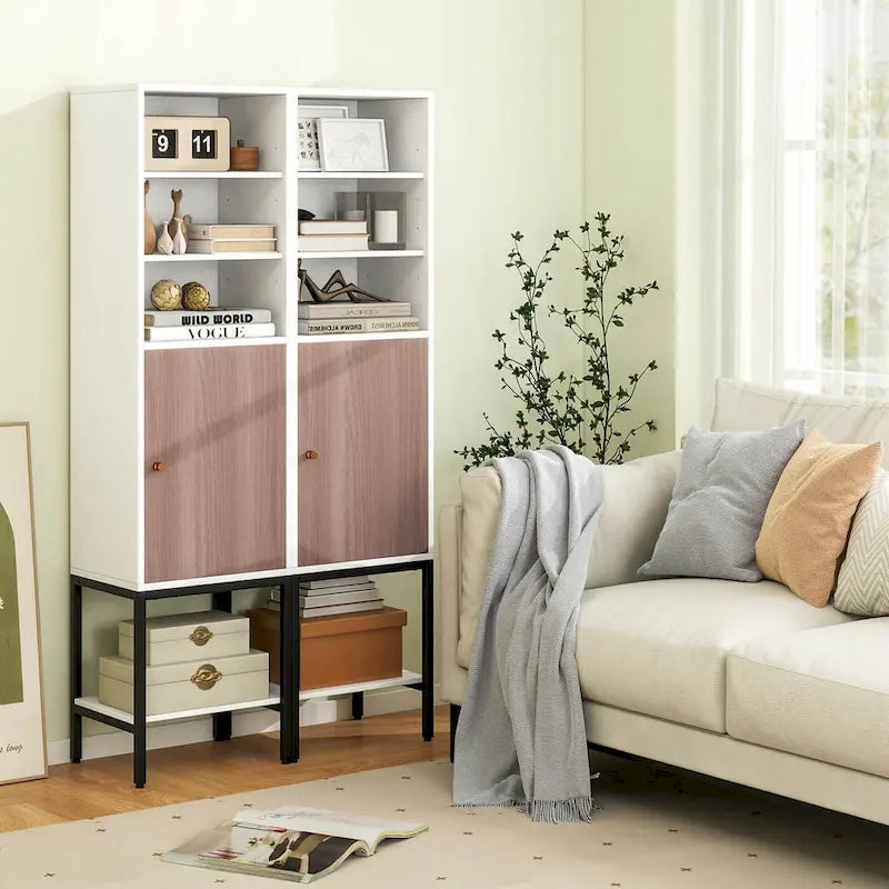 Costway 57 Bathroom Tall Cabinet with 1 Door and 4 Shelves - See Details