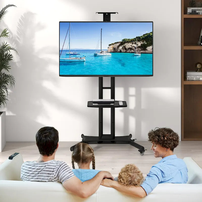 Gymax Mobile TV Stand for 32-82 LCD LED Flat Screen TVs up to 132