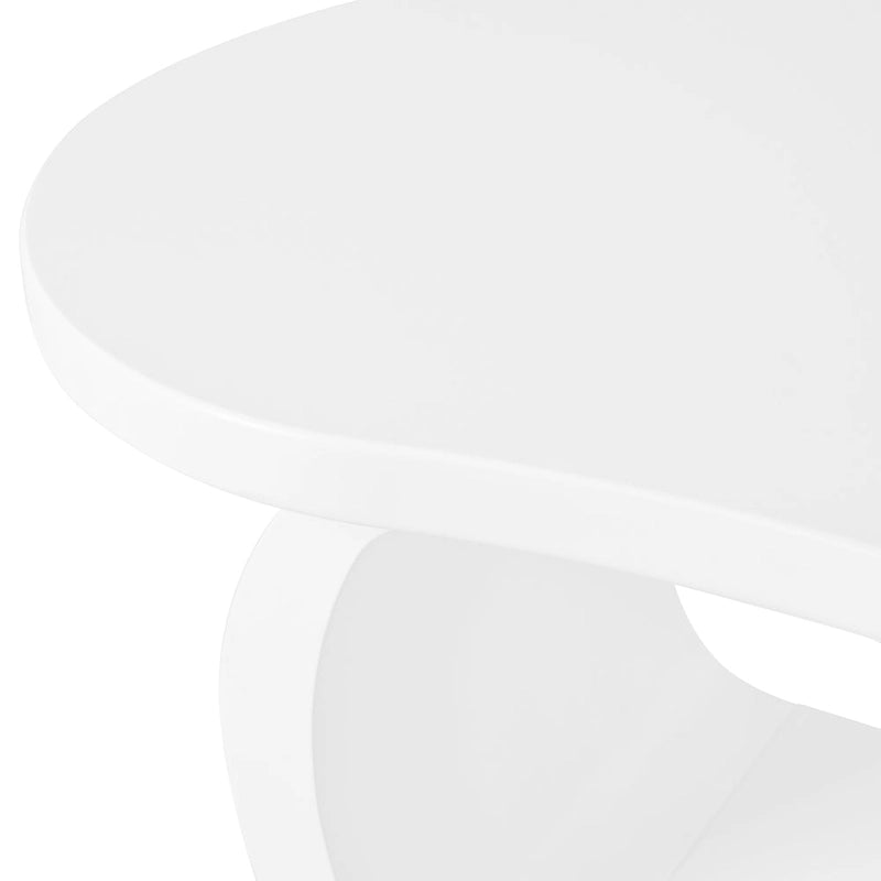 Modern Cloud Coffee Table with 1.5 Thick Tabletop,Cream Style Irregular End Table with Curved Legs,Unique Design Accent Table