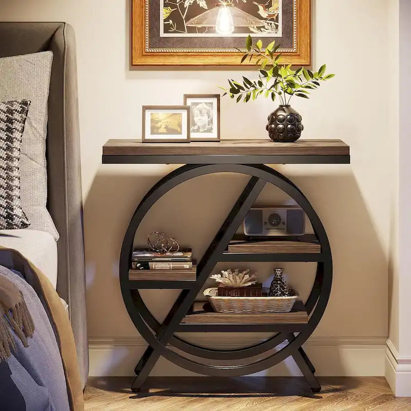 3-Tier End Table Narrow Side Table for Living Room