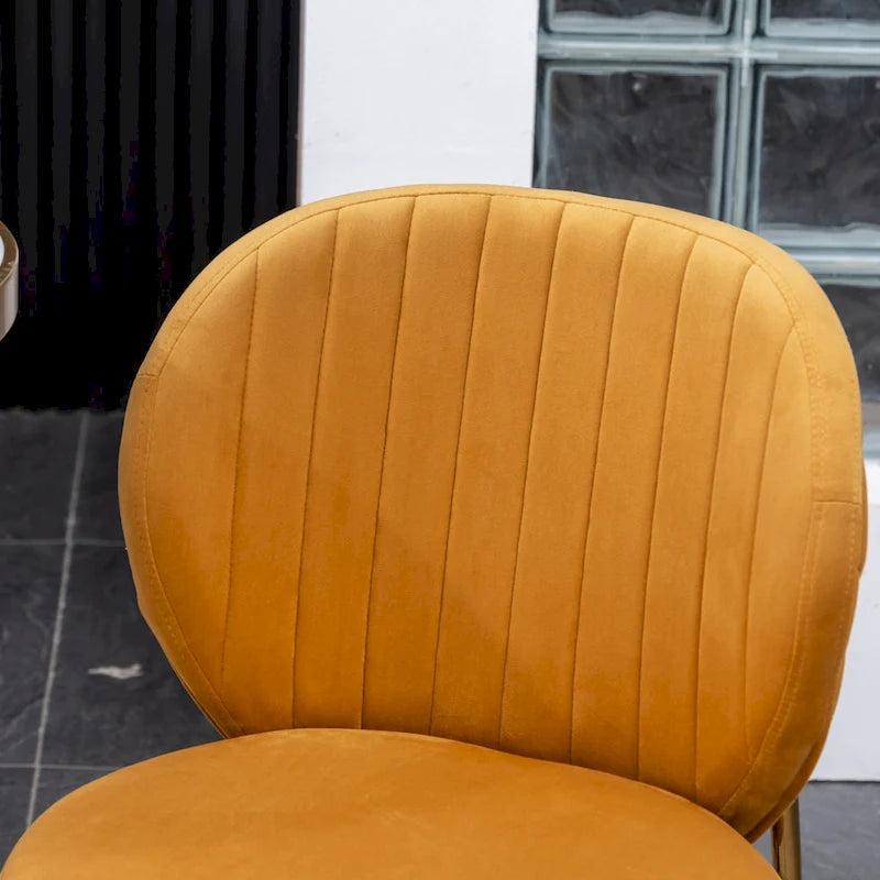 Modern Dining Set with Round Table & Velvet Tufted Chairs