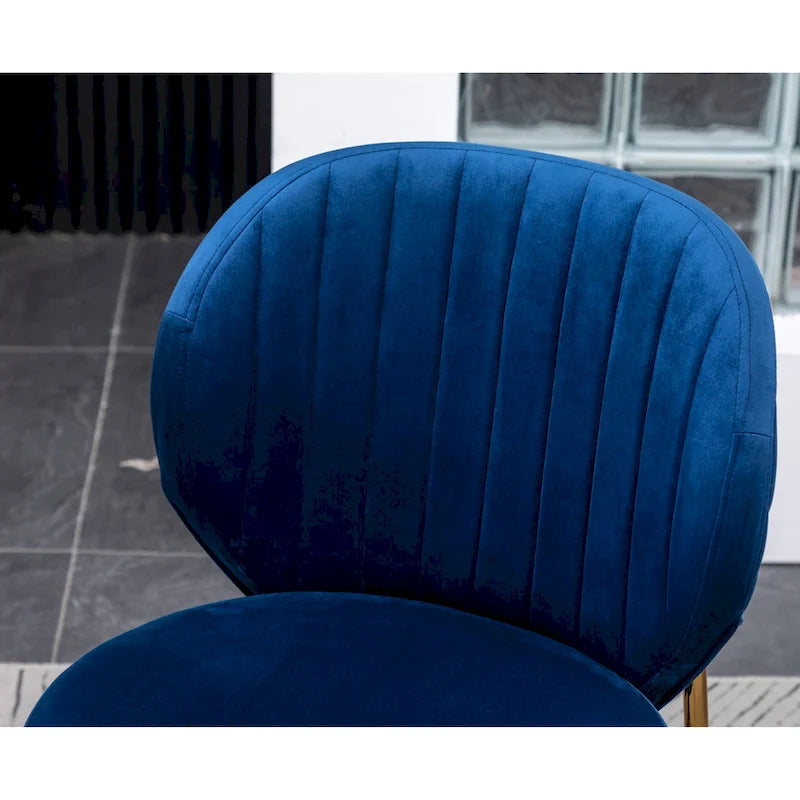 Modern Dining Set with Round Table & Velvet Tufted Chairs