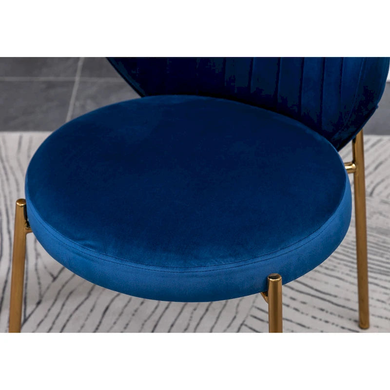 Modern Dining Set with Round Table & Velvet Tufted Chairs