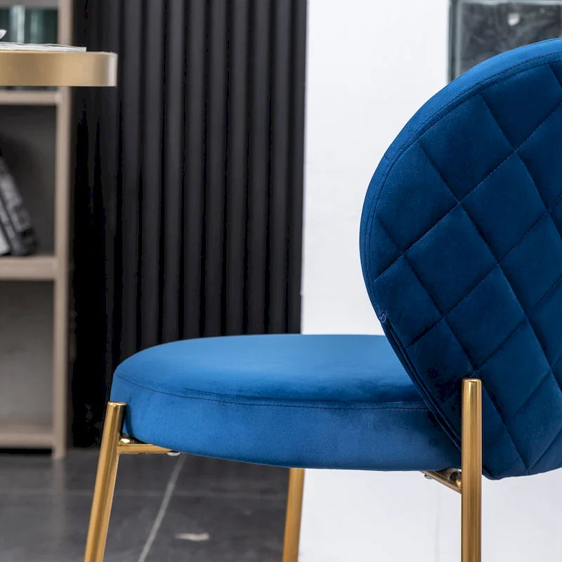 Modern Dining Set with Round Table & Velvet Tufted Chairs