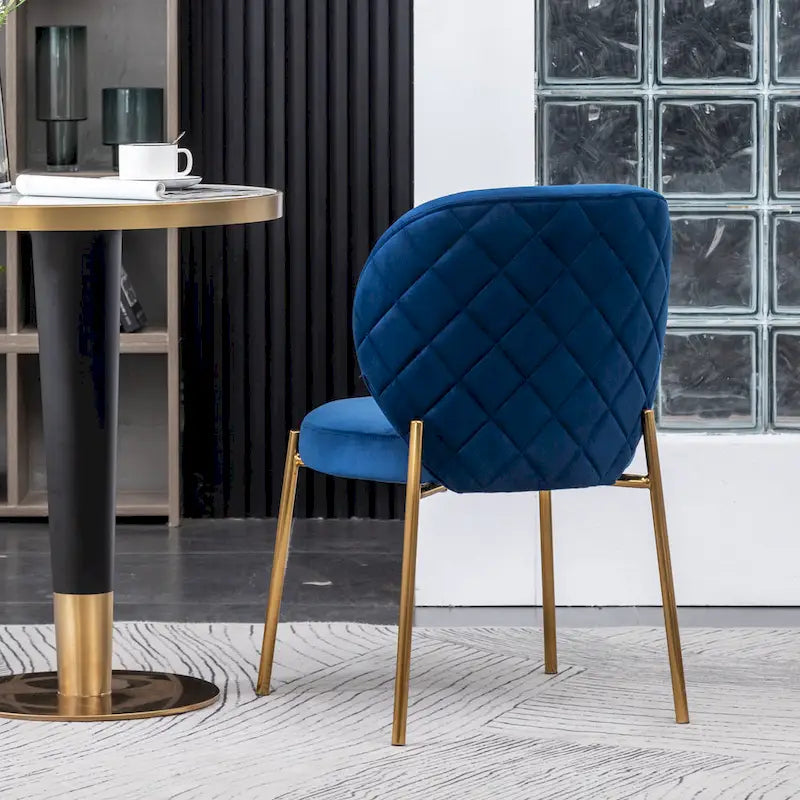 Modern Dining Set with Round Table & Velvet Tufted Chairs