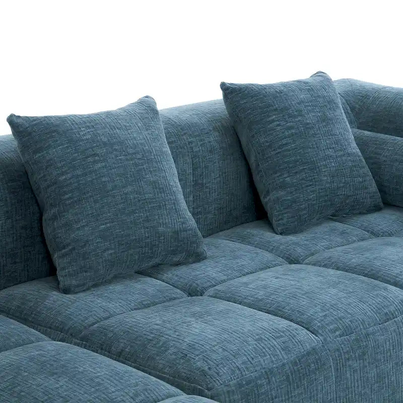 101.2 Chenille Modular Sectional Sofa with Deep Seating, Free-Combined Design and High-Density Foam Construction