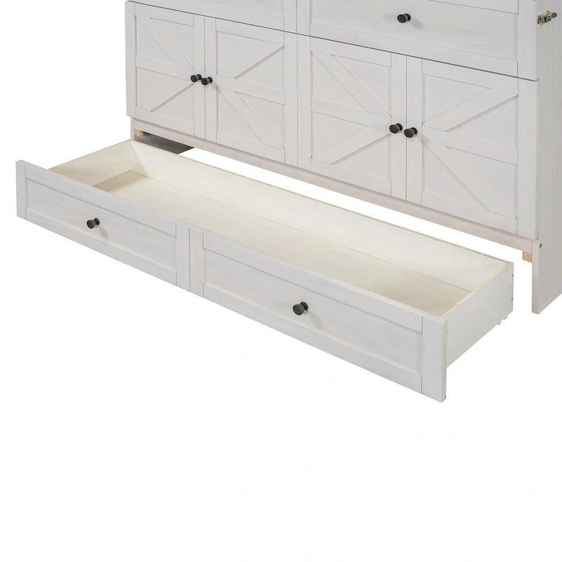 Queen Size Modern Murphy Bed with Versatile Storage Drawers & USB