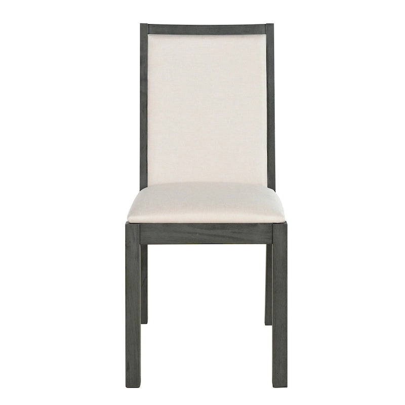 Farmhouse Style 6-Piece Dining Table Set with 4 Upholstered Dining Chairs and Bench