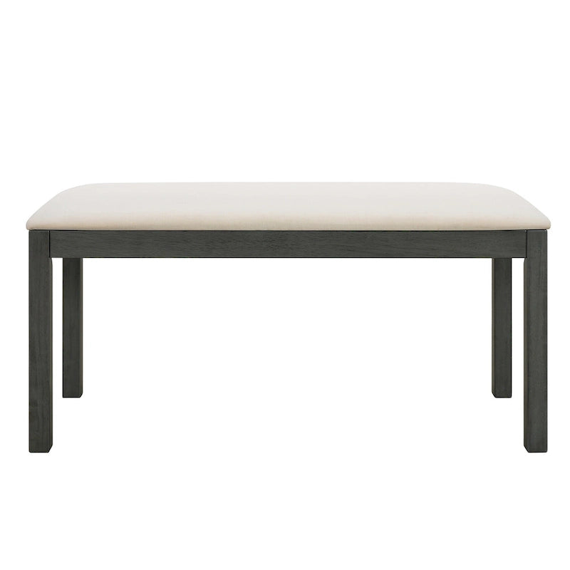 Farmhouse Style 6-Piece Dining Table Set with 4 Upholstered Dining Chairs and Bench