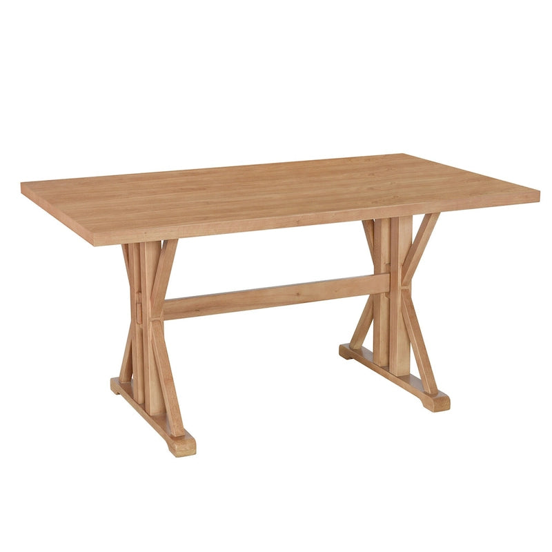 Farmhouse Style 6-Piece Dining Table Set with 4 Upholstered Dining Chairs and Bench