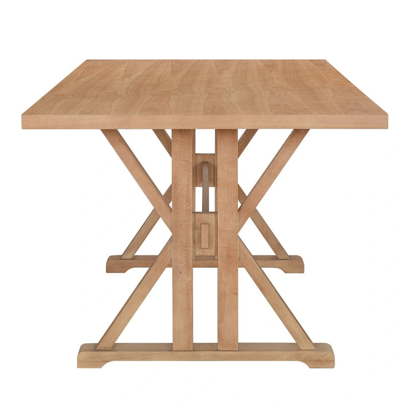 Farmhouse Style 6-Piece Dining Table Set with 4 Upholstered Dining Chairs and Bench