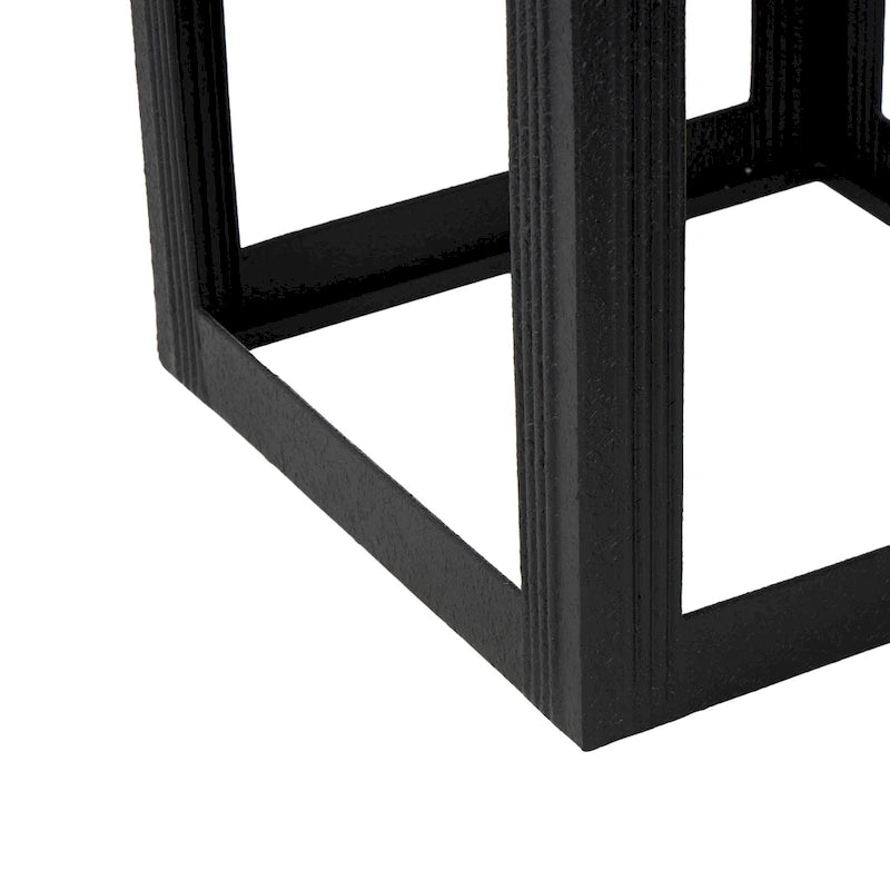 Metal Nested Side End Accent Table with Arched Cutouts - Set of 3 Black - Roche River Decor - 16W x 16L x 21H