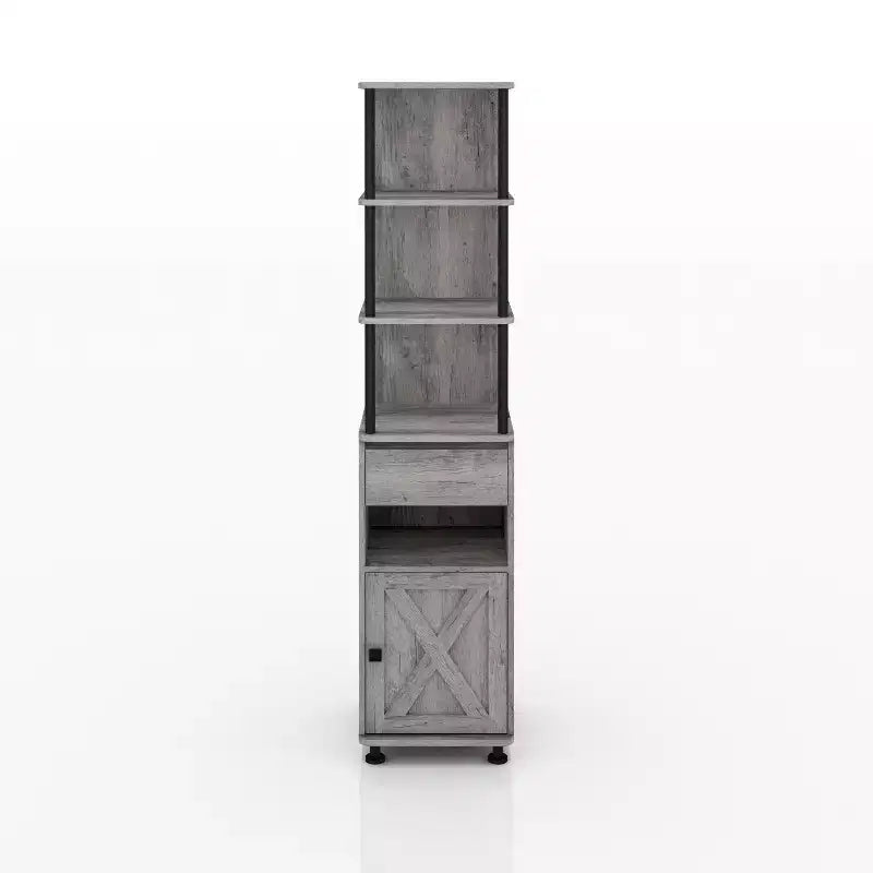 Bibliothèque multi-rangements Clander 72,3" : Structure en fer, meuble avec porte coulissante type "grange" - HOMES: Inside + Out