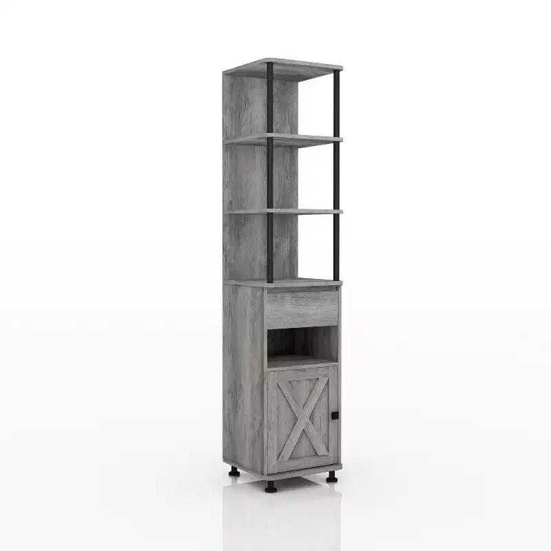 Bibliothèque multi-rangements Clander 72,3" : Structure en fer, meuble avec porte coulissante type "grange" - HOMES: Inside + Out
