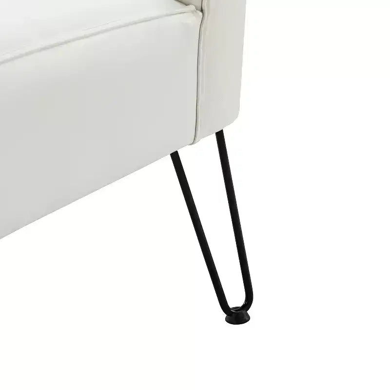 Chaise d'appoint contemporaine en similicuir végane avec dossier capitonné et pieds en métal